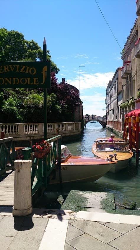 ベネチアの水路の写真です。