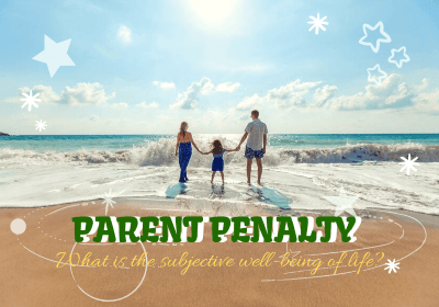 子供をもつ夫婦の幸福そうな写真です。