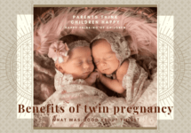 幸せそうな双子の写真です。